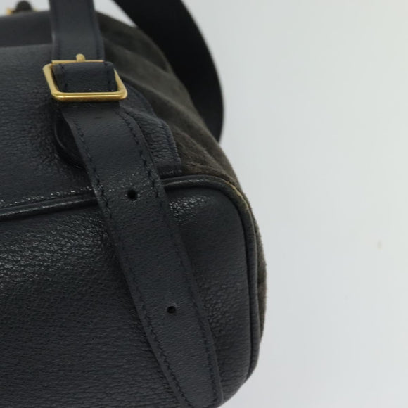 GUCCI Bamboo Backpack Suede Black Gold 003 2058 0016 Auth 131139