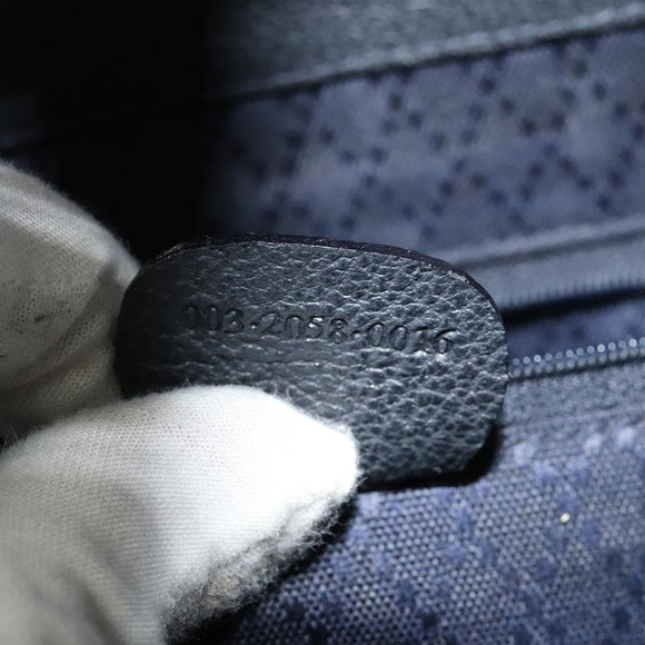 GUCCI Bamboo Backpack Suede Black Gold 003 2058 0016 Auth 131139