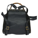 GUCCI Bamboo Backpack Suede Black Gold 003 2058 0016 Auth 131139-3