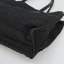 FENDI Zucca Canvas Hand Bag Black Silver Auth 131157-10