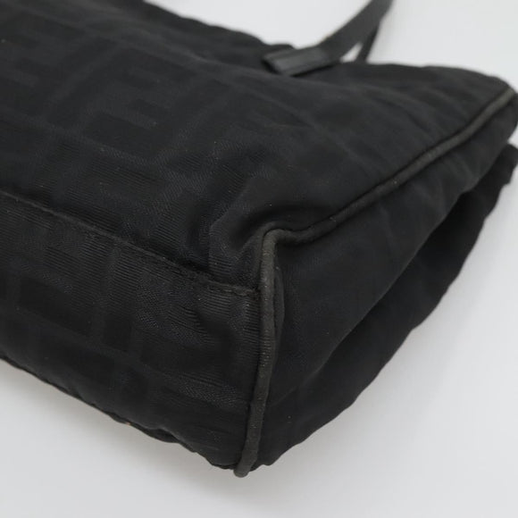 FENDI Zucca Canvas Hand Bag Black Silver Auth 131157