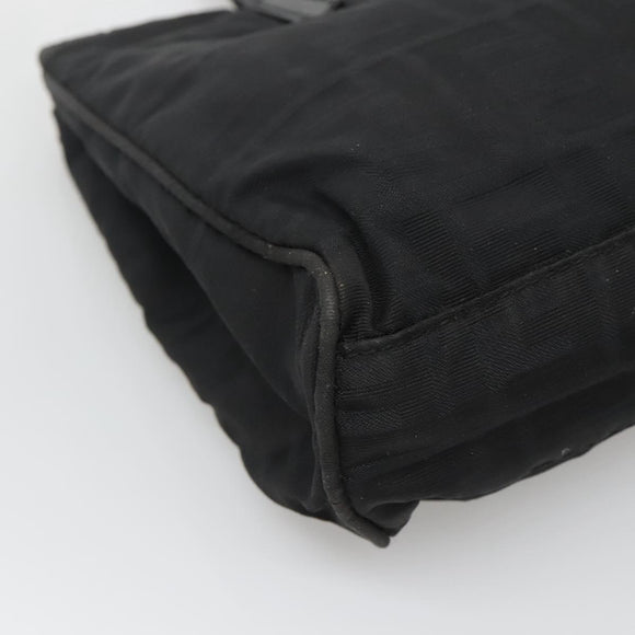 FENDI Zucca Canvas Hand Bag Black Silver Auth 131157