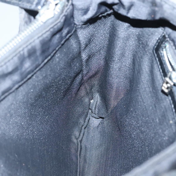 FENDI Zucca Canvas Hand Bag Black Silver Auth 131157