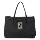 FENDI Zucca Canvas Hand Bag Black Silver Auth 131157-2