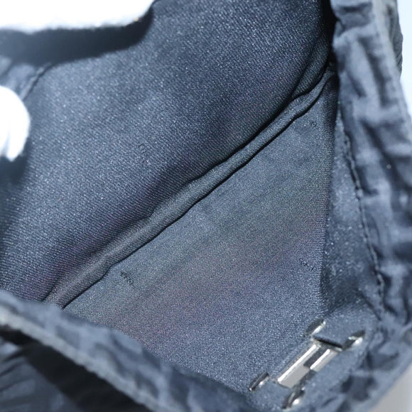 FENDI Zucca Canvas Hand Bag Black Silver Auth 131157