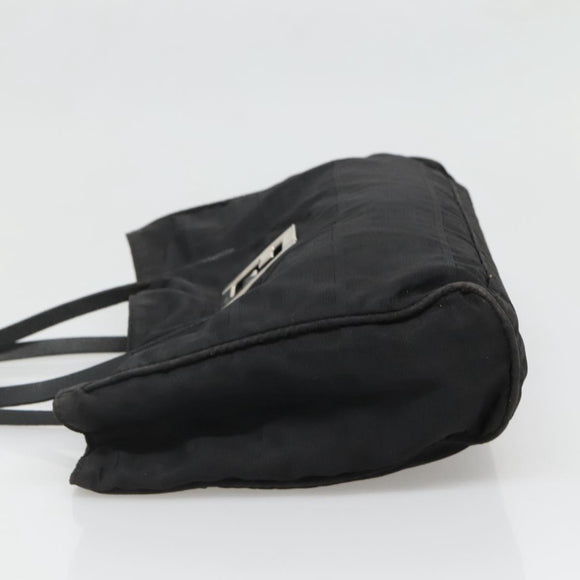 FENDI Zucca Canvas Hand Bag Black Silver Auth 131157