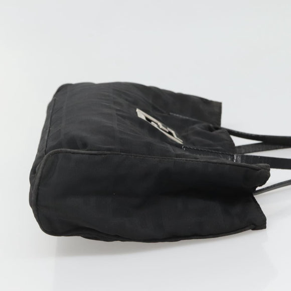 FENDI Zucca Canvas Hand Bag Black Silver Auth 131157