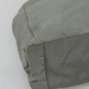 PRADA Tote Bag Nylon Khaki Silver Auth 131158-14