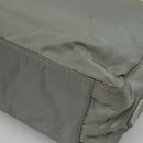 PRADA Tote Bag Nylon Khaki Silver Auth 131158-12
