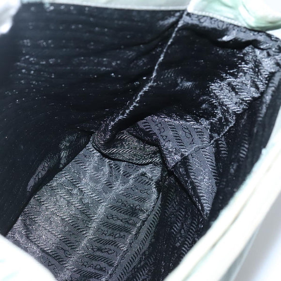 PRADA Tote Bag Nylon Khaki Silver Auth 131158