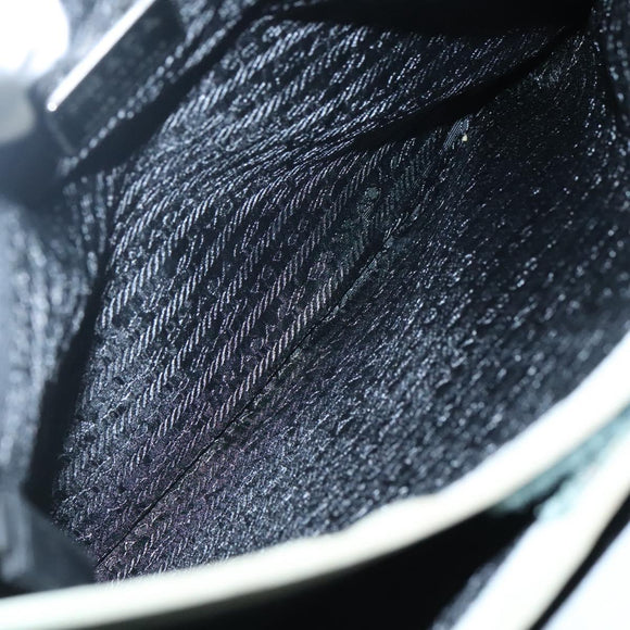 PRADA Tote Bag Nylon Khaki Silver Auth 131158