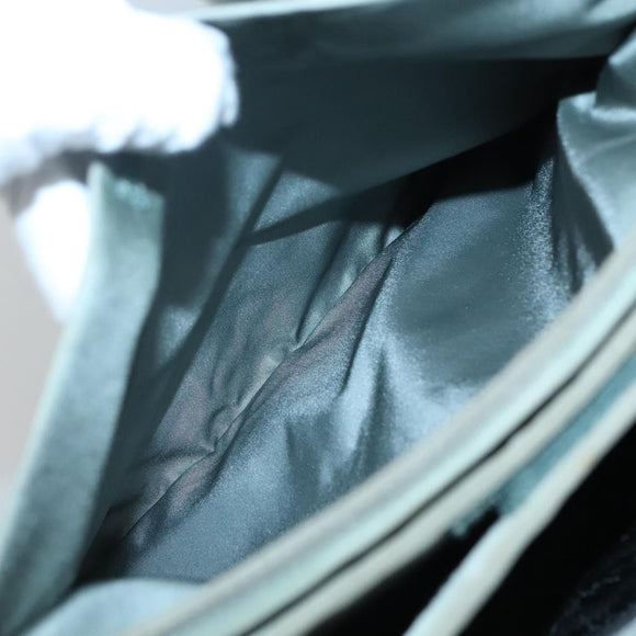 PRADA Tote Bag Nylon Khaki Silver Auth 131158