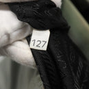 PRADA Tote Bag Nylon Khaki Silver Auth 131158-23