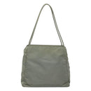 PRADA Tote Bag Nylon Khaki Silver Auth 131158-2
