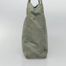 PRADA Tote Bag Nylon Khaki Silver Auth 131158-4