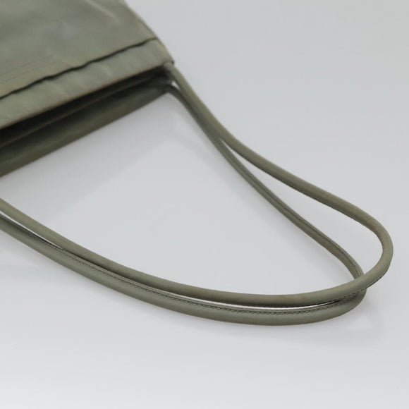 PRADA Tote Bag Nylon Khaki Silver Auth 131158