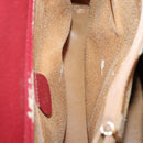 GUCCI Bamboo Hand Bag Suede Leather Red Gold 002 1186 0260 Auth 131161-15