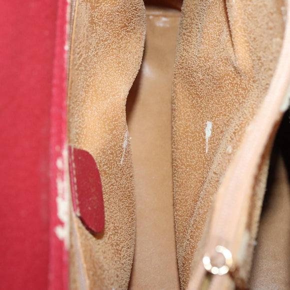 GUCCI Bamboo Hand Bag Suede Leather Red Gold 002 1186 0260 Auth 131161