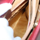 GUCCI Bamboo Hand Bag Suede Leather Red Gold 002 1186 0260 Auth 131161-18