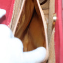 GUCCI Bamboo Hand Bag Suede Leather Red Gold 002 1186 0260 Auth 131161-19