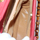 GUCCI Bamboo Hand Bag Suede Leather Red Gold 002 1186 0260 Auth 131161-20