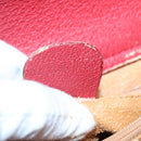 GUCCI Bamboo Hand Bag Suede Leather Red Gold 002 1186 0260 Auth 131161-21