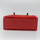 GUCCI Bamboo Hand Bag Suede Leather Red Gold 002 1186 0260 Auth 131161-9