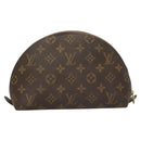 LOUIS VUITTON Monogram Trousse Demi Ronde Cosmetic Pouch M47520 LV Auth 131163-2