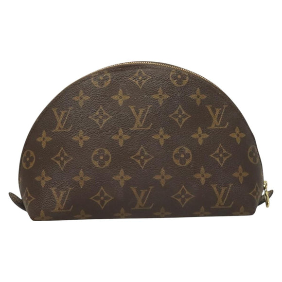 LOUIS VUITTON Monogram Trousse Demi Ronde Cosmetic Pouch M47520 LV Auth 131163