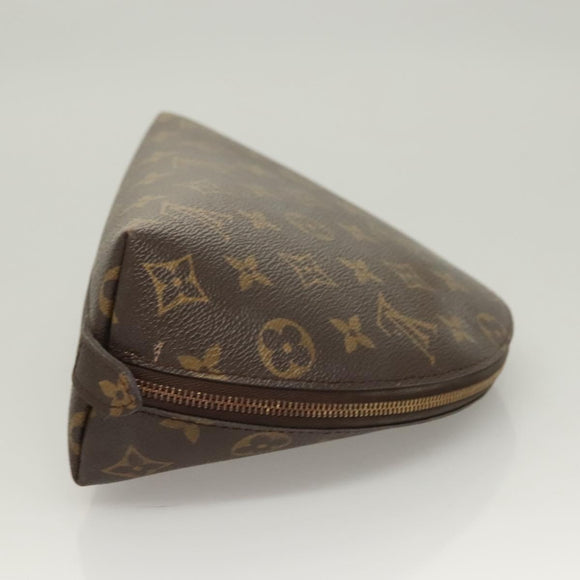 LOUIS VUITTON Monogram Trousse Demi Ronde Cosmetic Pouch M47520 LV Auth 131163