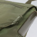 PRADA Shoulder Bag Nylon Khaki Silver Auth 131164-9