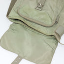 PRADA Shoulder Bag Nylon Khaki Silver Auth 131164-19
