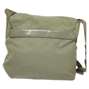PRADA Shoulder Bag Nylon Khaki Silver Auth 131164 - 0