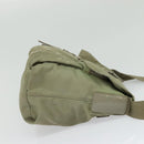 PRADA Shoulder Bag Nylon Khaki Silver Auth 131164-4