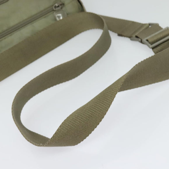 PRADA Shoulder Bag Nylon Khaki Silver Auth 131164