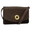 CELINE Shoulder Bag Suede Brown Gold Auth 131166-1