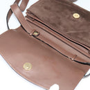 CELINE Shoulder Bag Suede Brown Gold Auth 131166-10