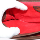 CELINE Shoulder Bag Suede Brown Gold Auth 131166-19