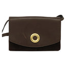 CELINE Shoulder Bag Suede Brown Gold Auth 131166-13