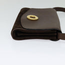 CELINE Shoulder Bag Suede Brown Gold Auth 131166-4