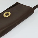 CELINE Shoulder Bag Suede Brown Gold Auth 131166-6