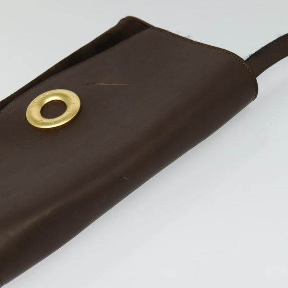 CELINE Shoulder Bag Suede Brown Gold Auth 131166