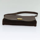 CELINE Shoulder Bag Suede Brown Gold Auth 131166-5