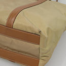 PRADA Tote Bag Nylon Beige Silver Auth 131176-9