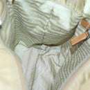 PRADA Tote Bag Nylon Beige Silver Auth 131176-20