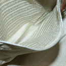 PRADA Tote Bag Nylon Beige Silver Auth 131176-21