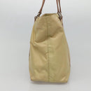PRADA Tote Bag Nylon Beige Silver Auth 131176-3