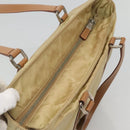 PRADA Tote Bag Nylon Beige Silver Auth 131176-6