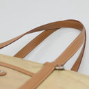 PRADA Tote Bag Nylon Beige Silver Auth 131176-8