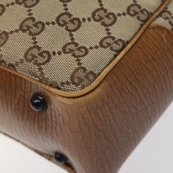 GUCCI GG Canvas Hand Bag Beige 112530 Auth 131180